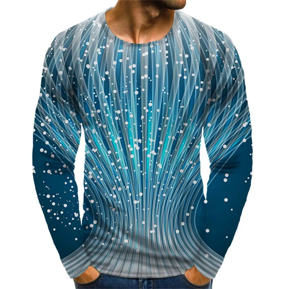 3D Graphic Printed Long Sleeve Shirts Ripple