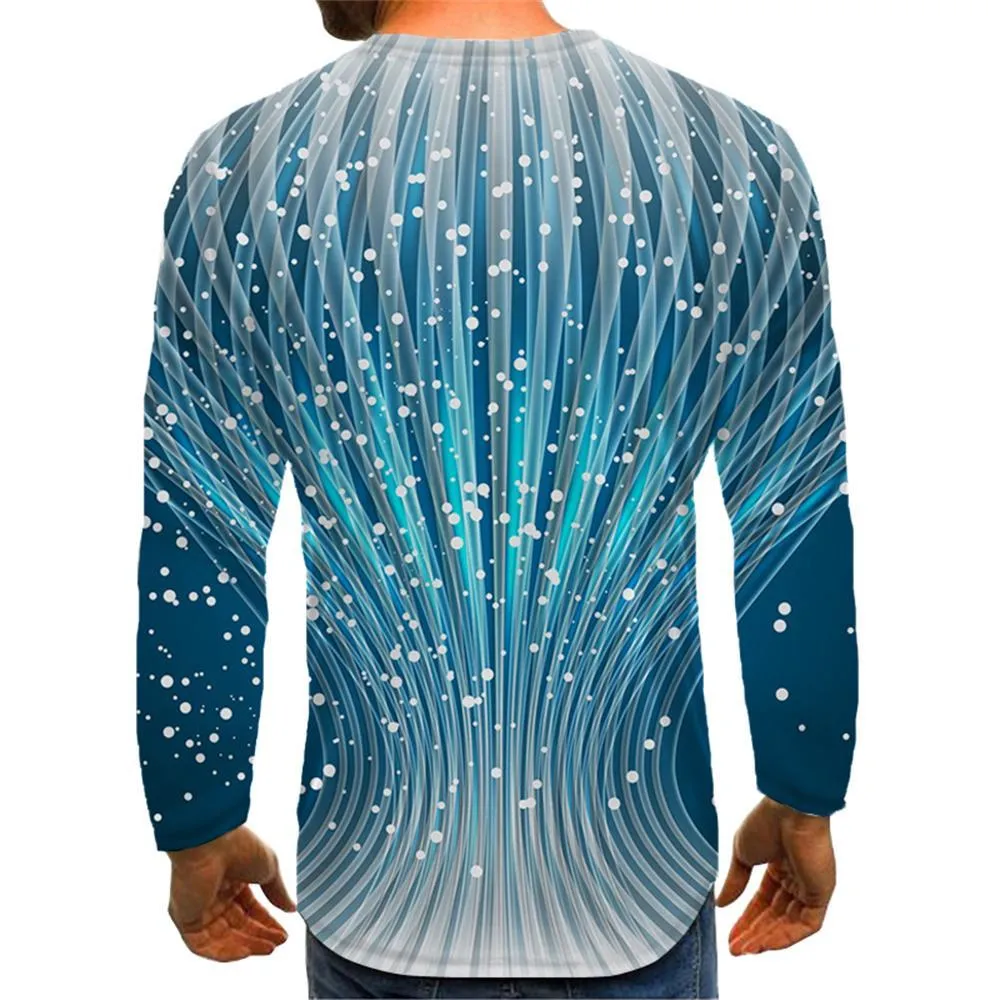 3D Graphic Printed Long Sleeve Shirts Ripple
