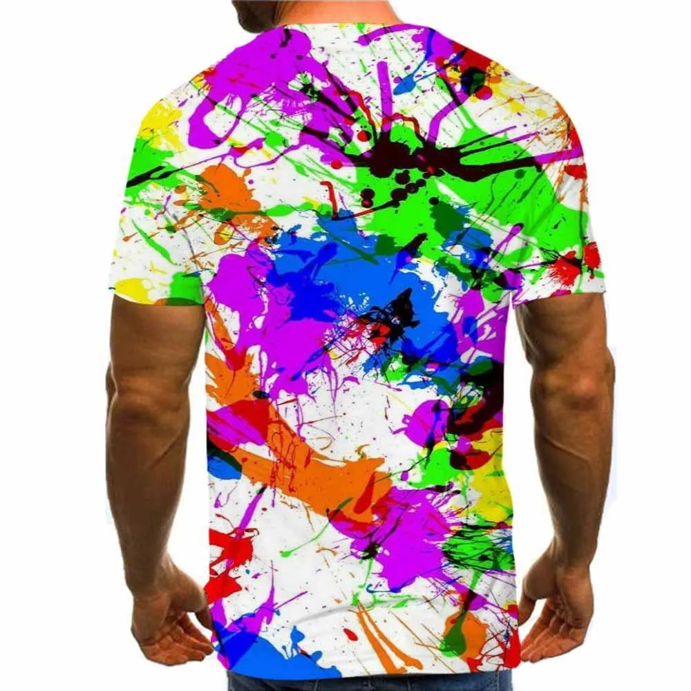 3D Graphic Printed Short Sleeve Shirts Doodle