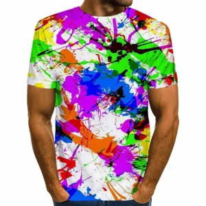 3D Graphic Printed Short Sleeve Shirts Doodle