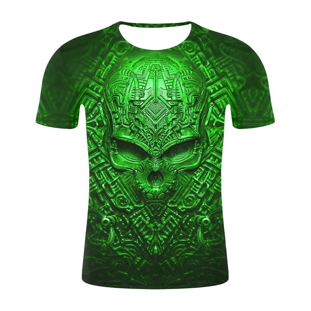 3D Graphic Printed Short Sleeve Shirts Mask
