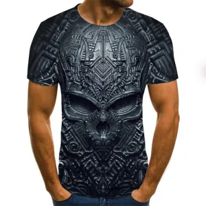 3D Graphic Printed Short Sleeve Shirts Mask