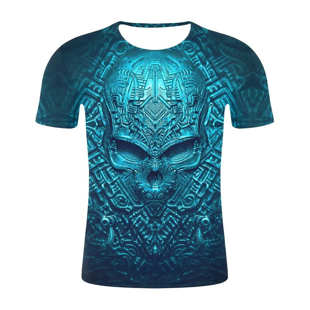3D Graphic Printed Short Sleeve Shirts Mask