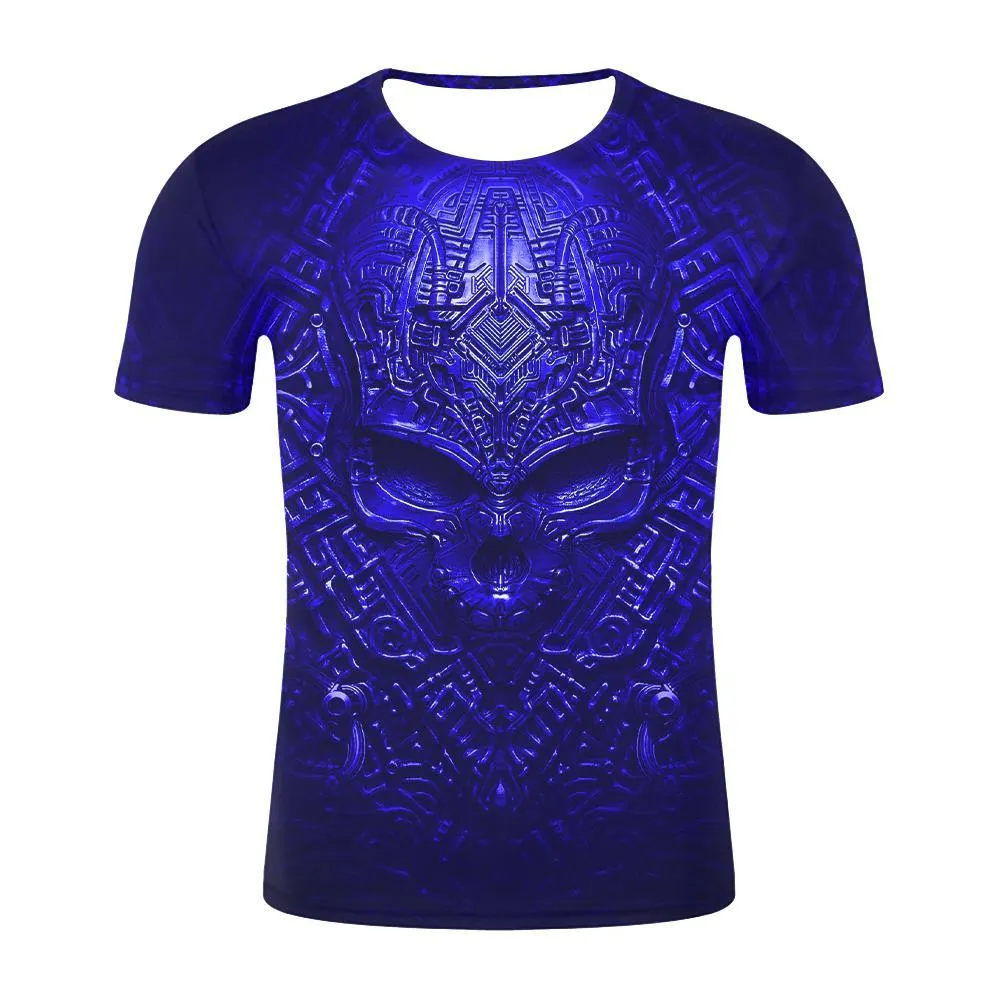 3D Graphic Printed Short Sleeve Shirts Mask