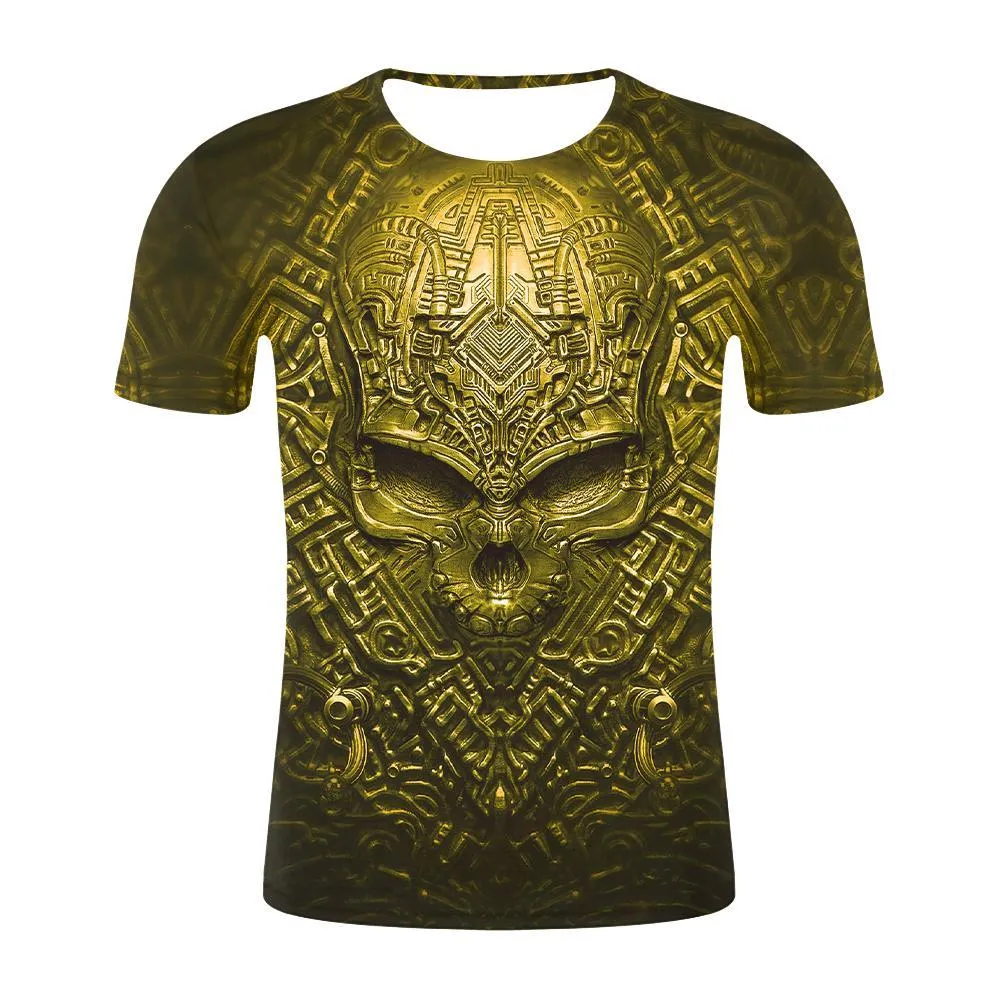 3D Graphic Printed Short Sleeve Shirts Mask
