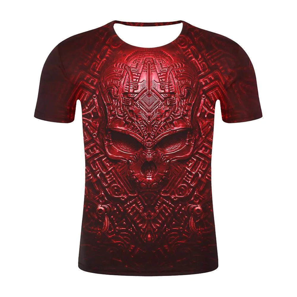 3D Graphic Printed Short Sleeve Shirts Mask