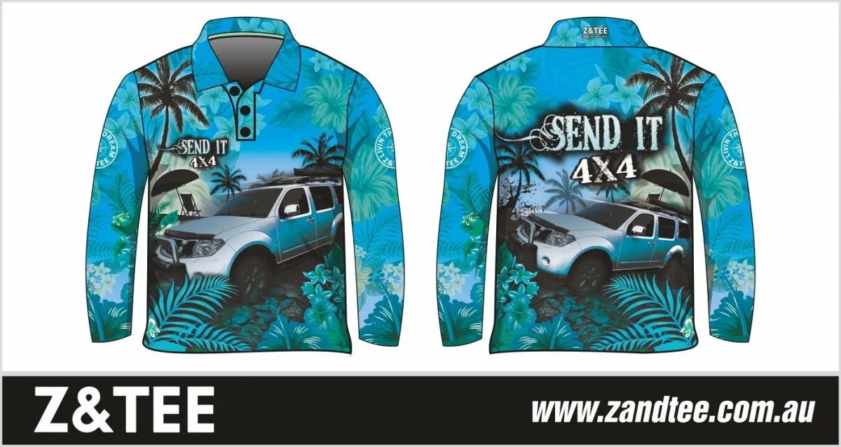 4x4 | Send It 4x4 Tropical Aqua Fishing Shirt ★Pre-Order★