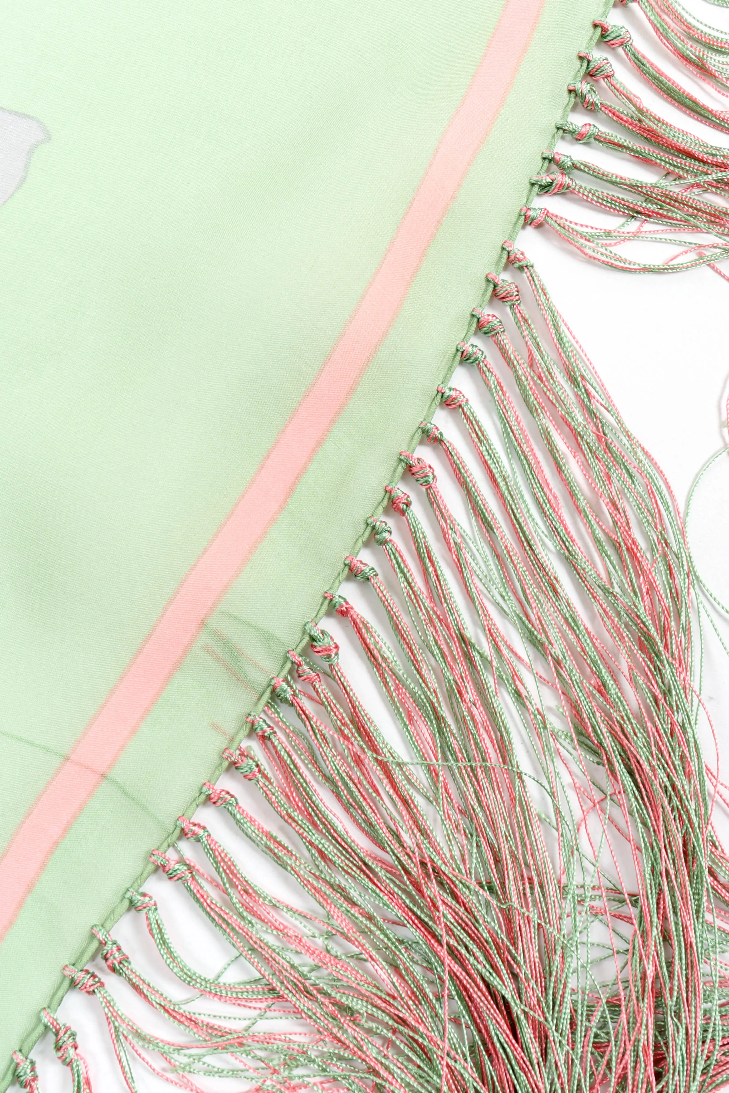 Airy Floral Fringe Shawl