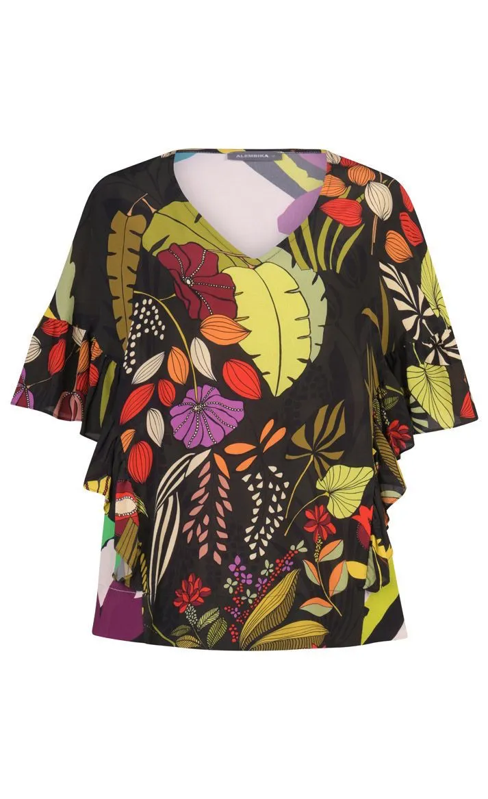 Alembika Floral V-Neck Tee