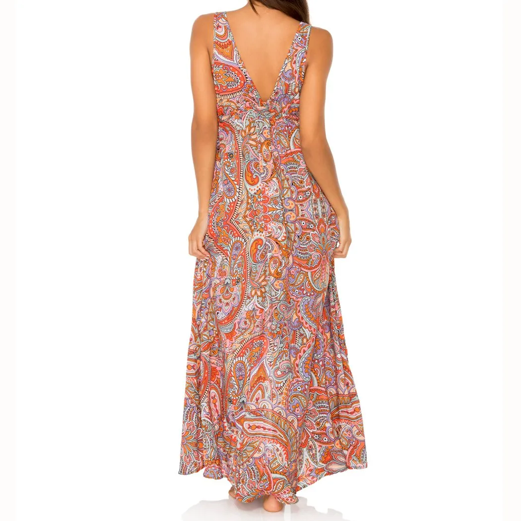 ANDALUZ - V Neck Long Dress