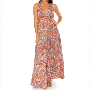 ANDALUZ - V Neck Long Dress