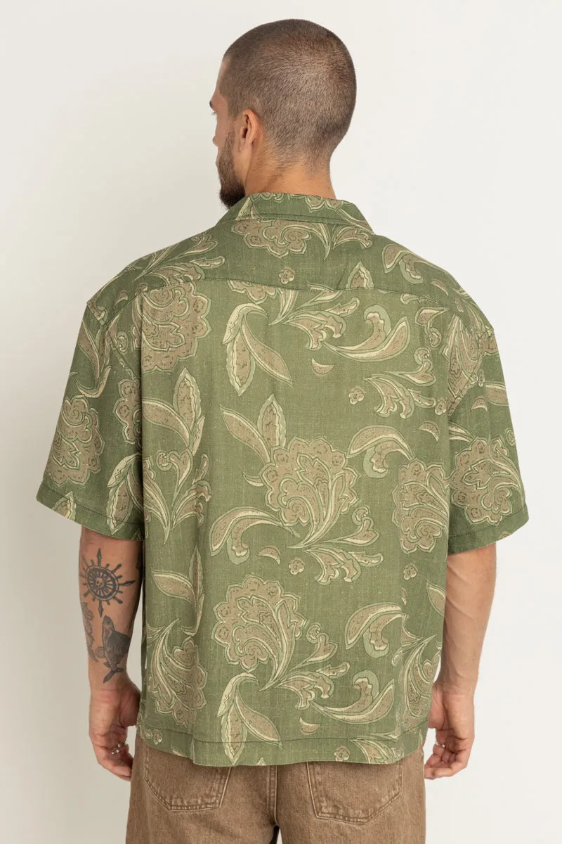 Astral Bloom Ss Shirt Olive