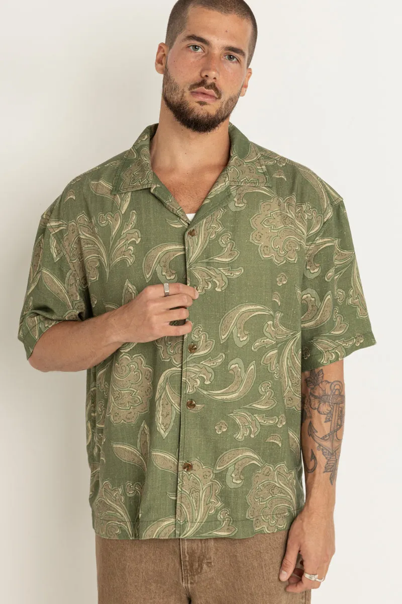 Astral Bloom Ss Shirt Olive
