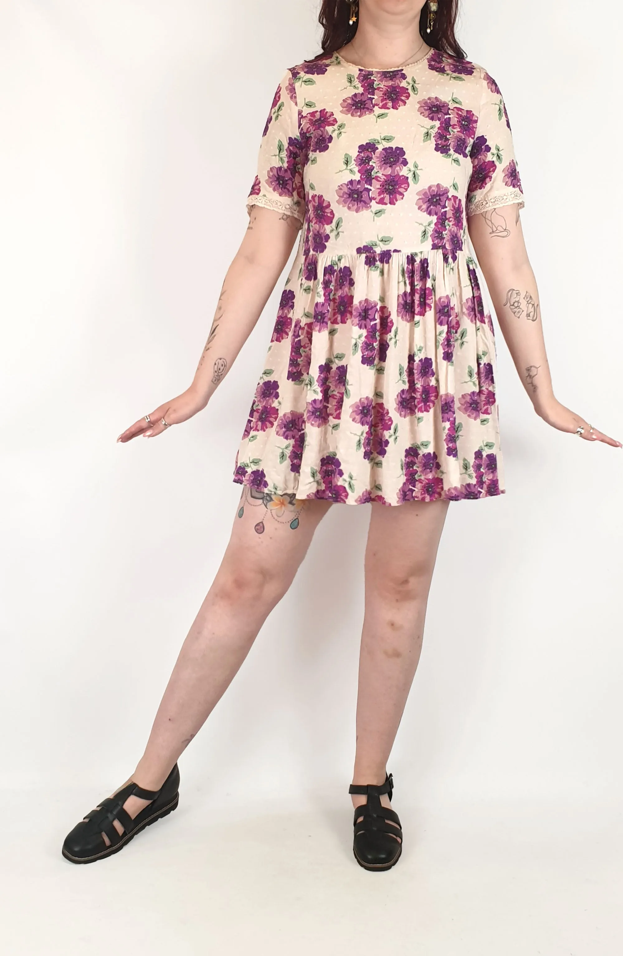 Auguste purple floral print dress size 12