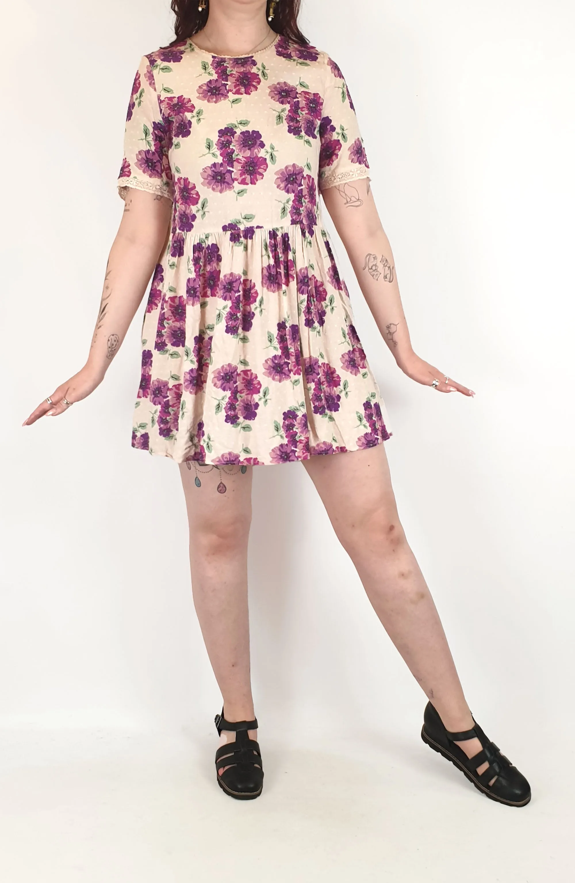 Auguste purple floral print dress size 12