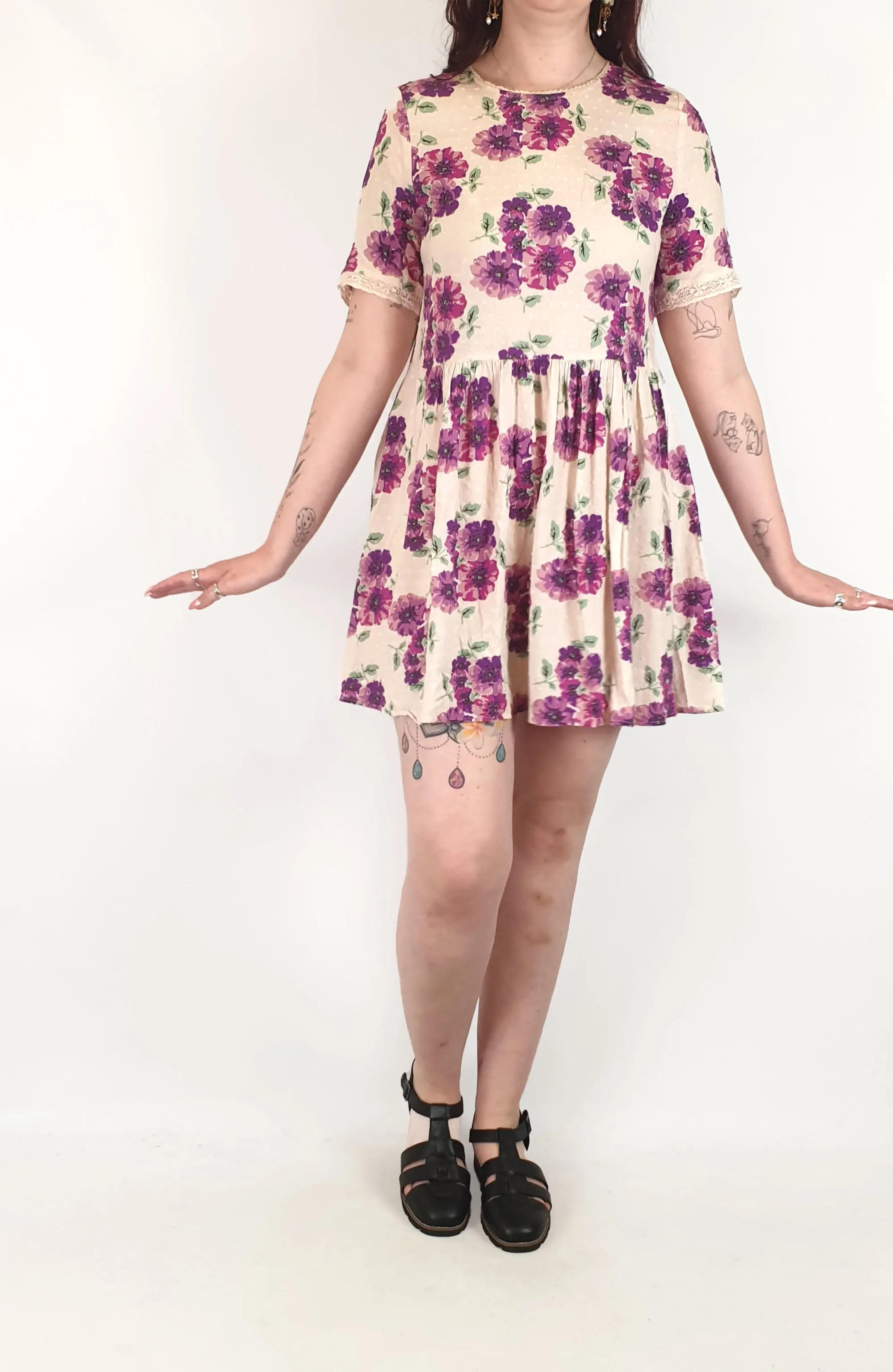 Auguste purple floral print dress size 12