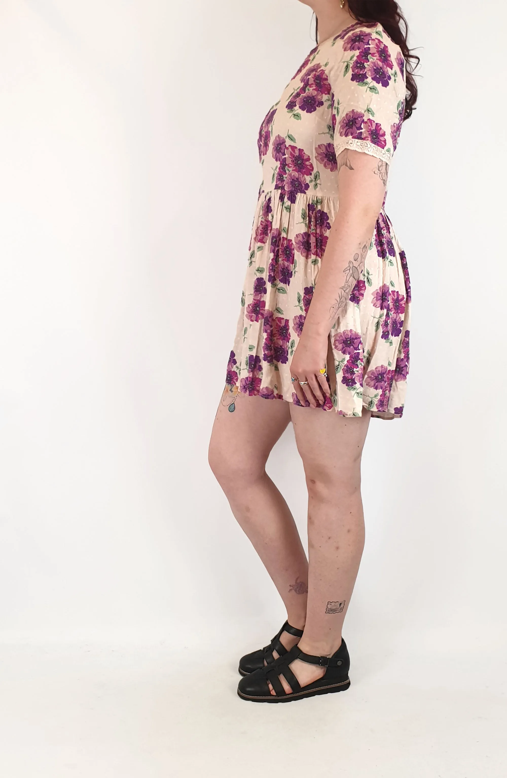 Auguste purple floral print dress size 12