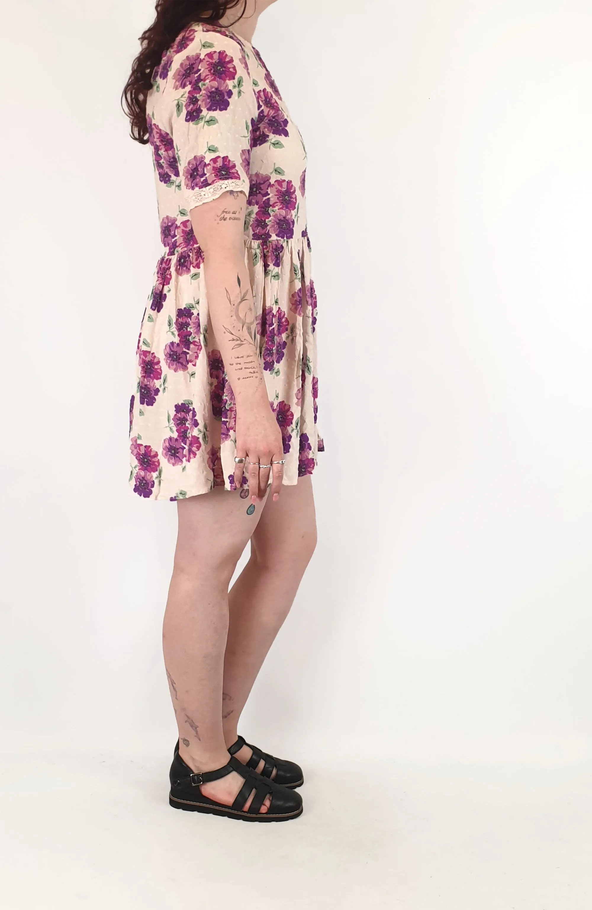 Auguste purple floral print dress size 12