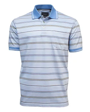 Back Bay Mercerised Cotton Pique Stripe Polo