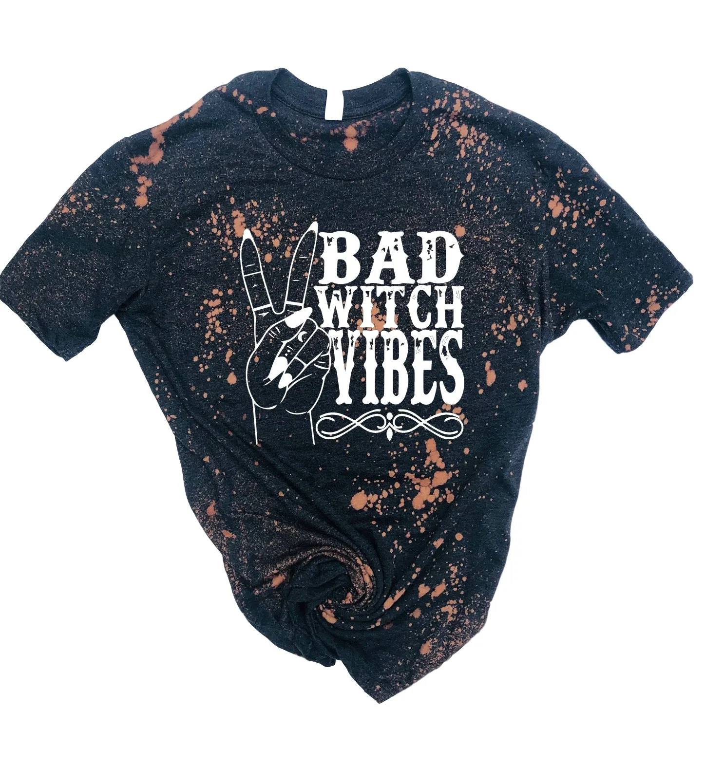Bad Witch Vibes Shirt | Halloween Bleached Tee | Unisex Crew