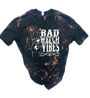 Bad Witch Vibes Shirt | Halloween Bleached Tee | Unisex Crew