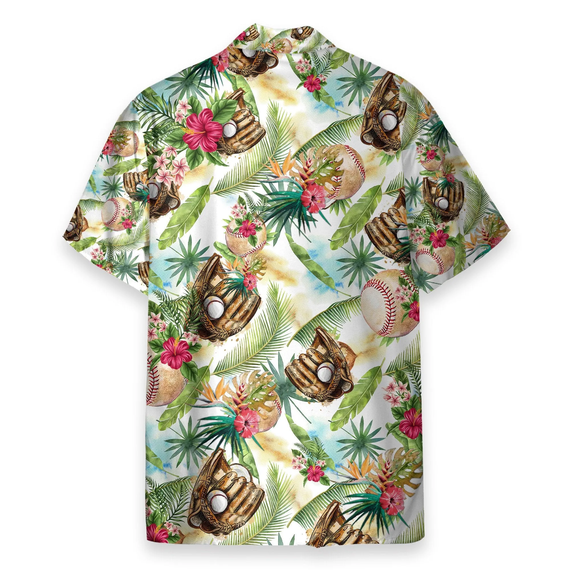 Baseball Tropical Men's Button's Up Shirts - Hawaiian Shirt & Beach Shorts