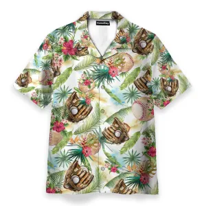 Baseball Tropical Men's Button's Up Shirts - Hawaiian Shirt & Beach Shorts