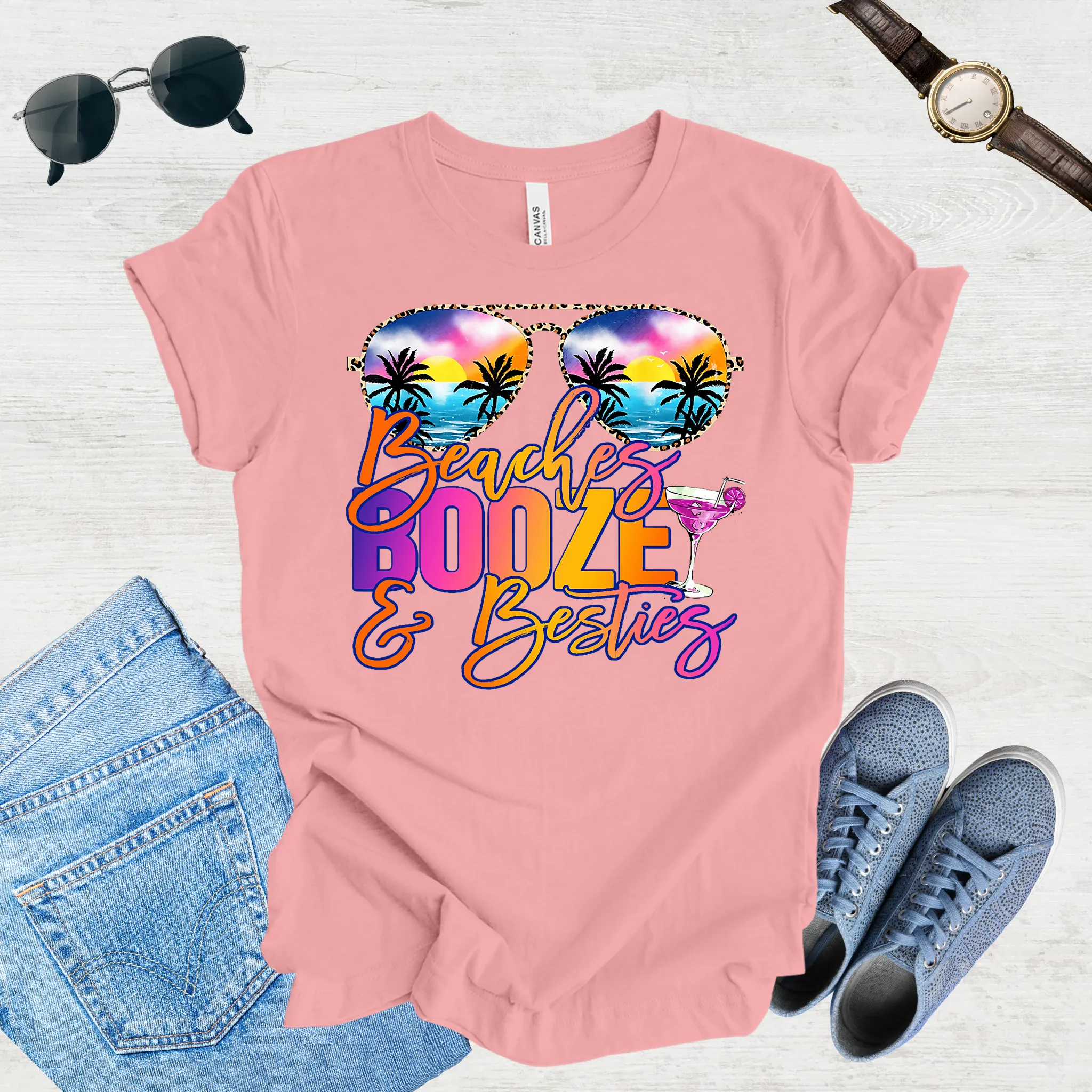 Beach, Booze & Besties – Girls' Getaway Tee