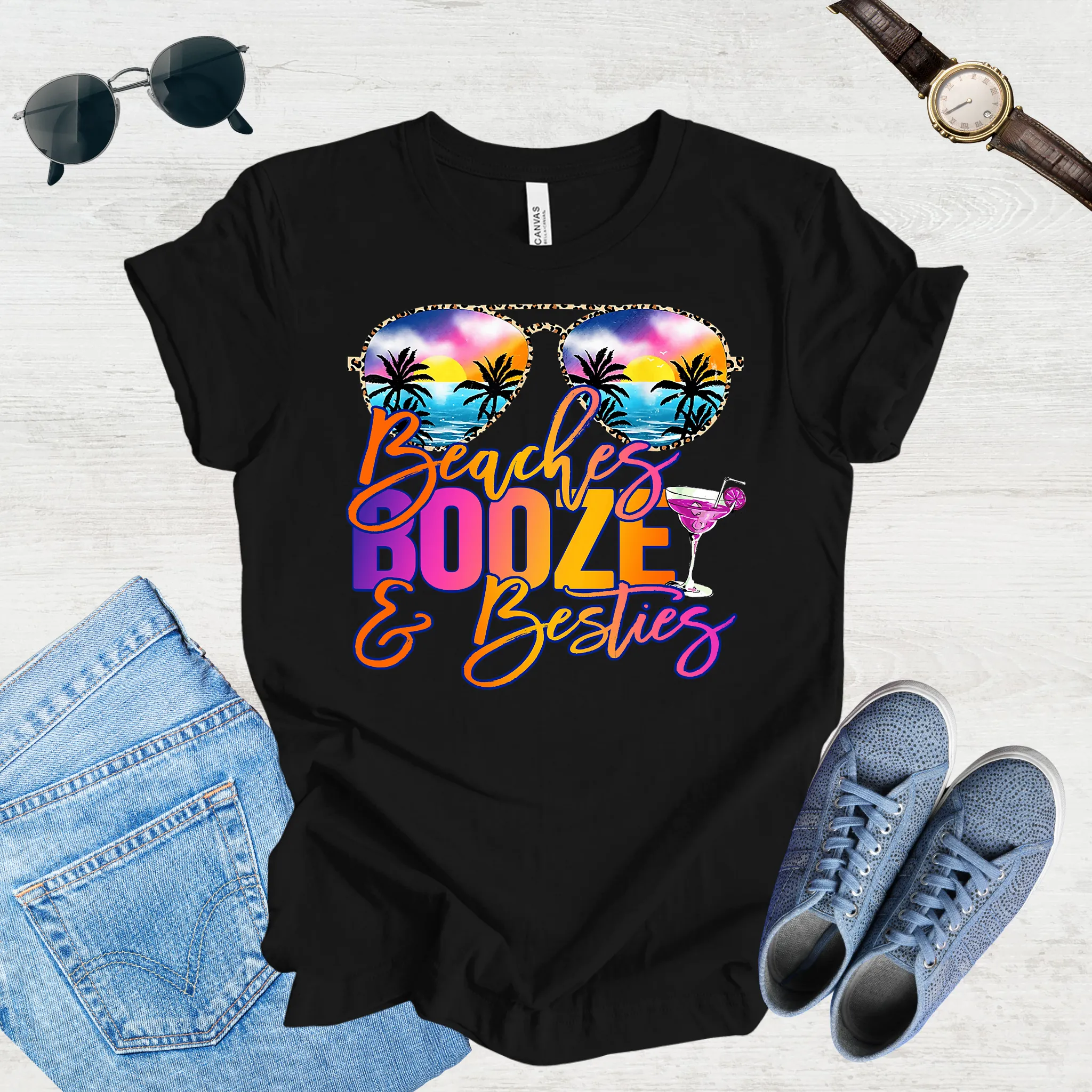 Beach, Booze & Besties – Girls' Getaway Tee