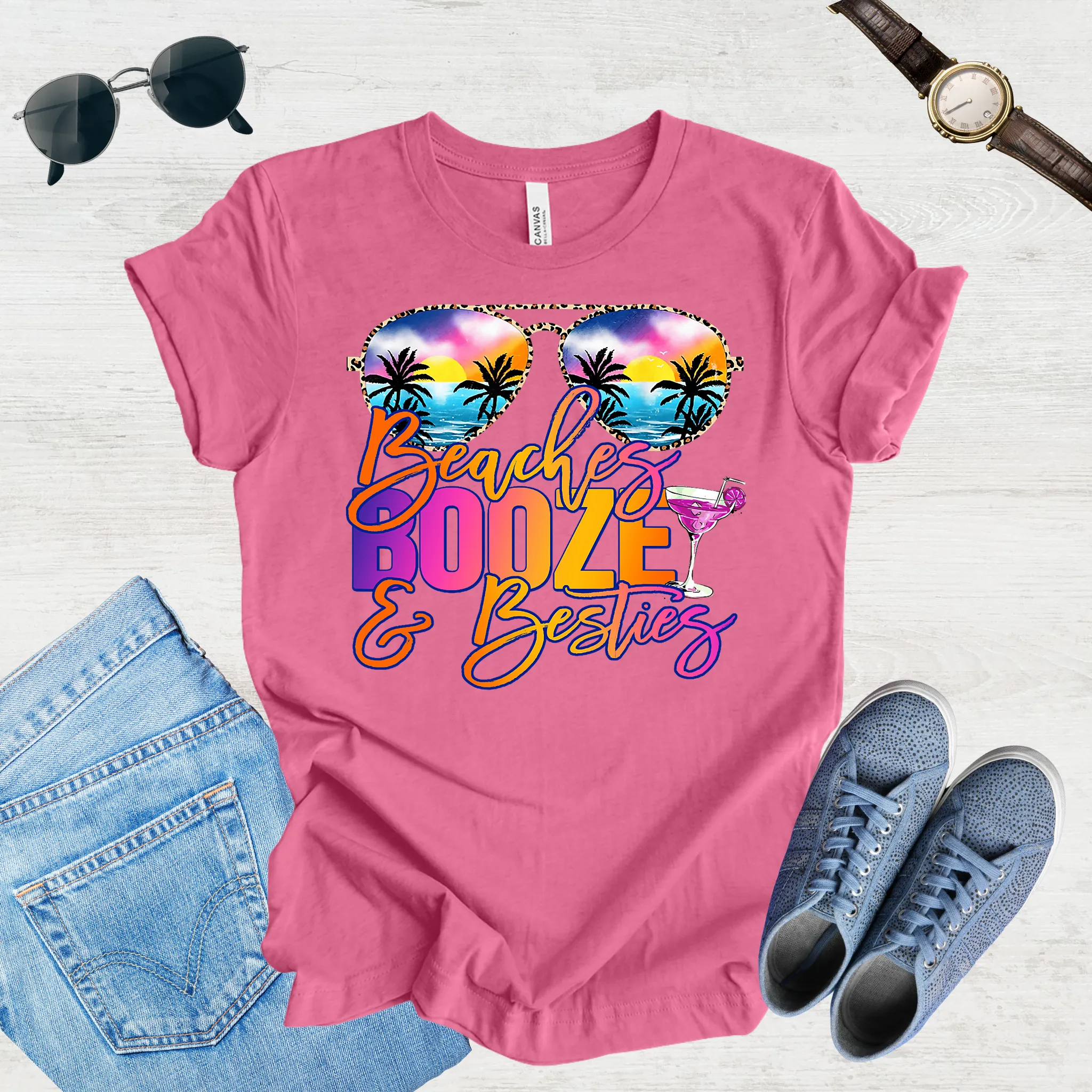 Beach, Booze & Besties – Girls' Getaway Tee