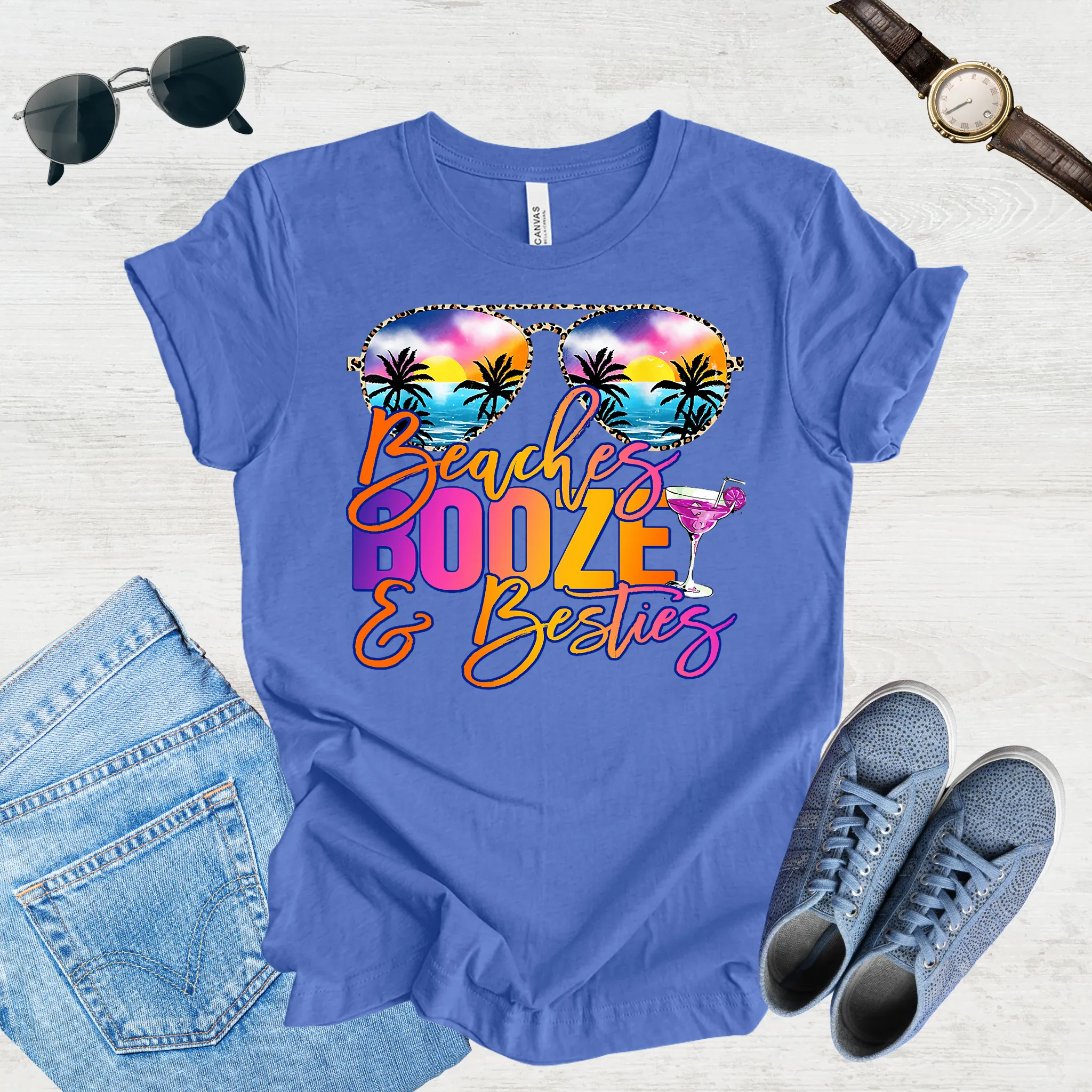 Beach, Booze & Besties – Girls' Getaway Tee