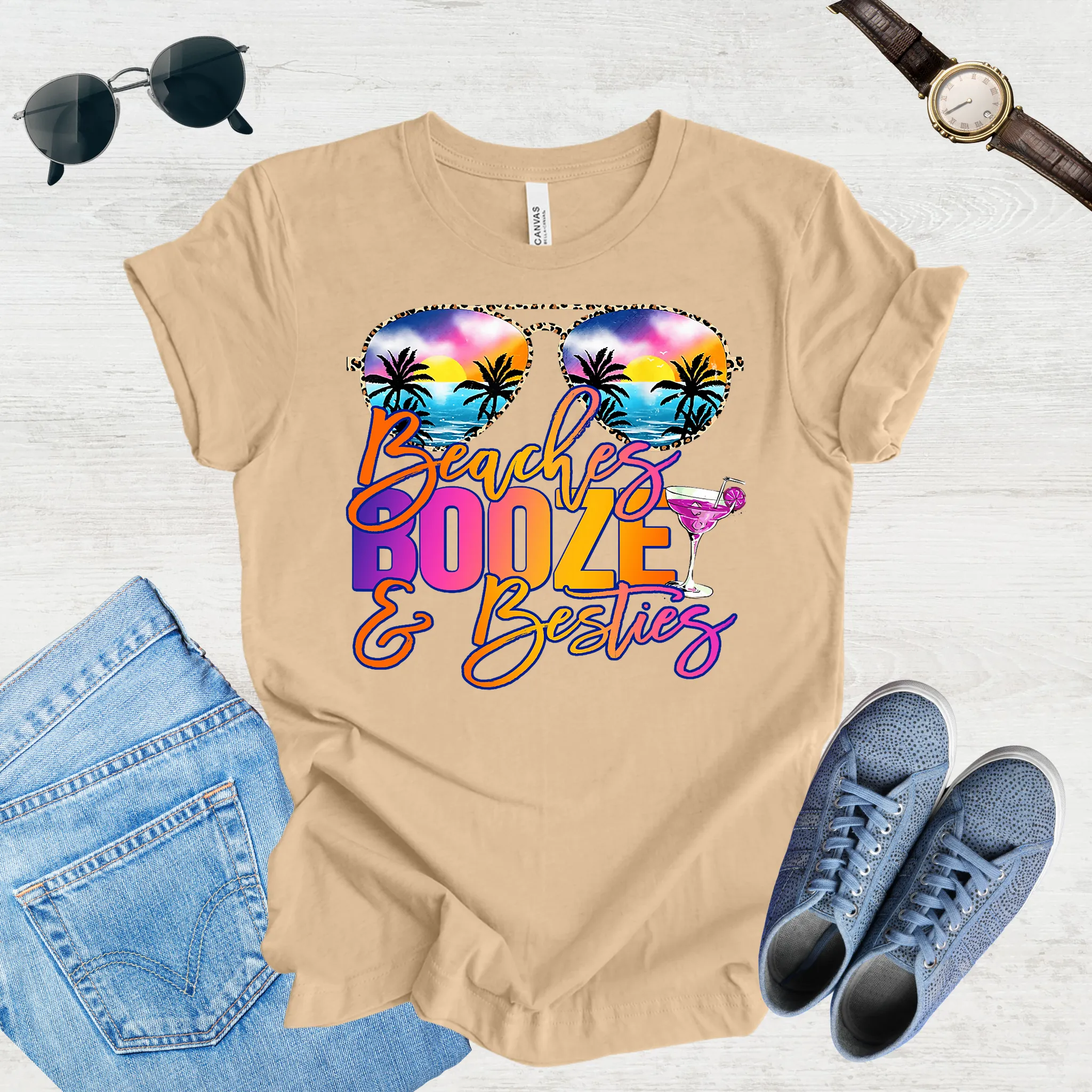 Beach, Booze & Besties – Girls' Getaway Tee