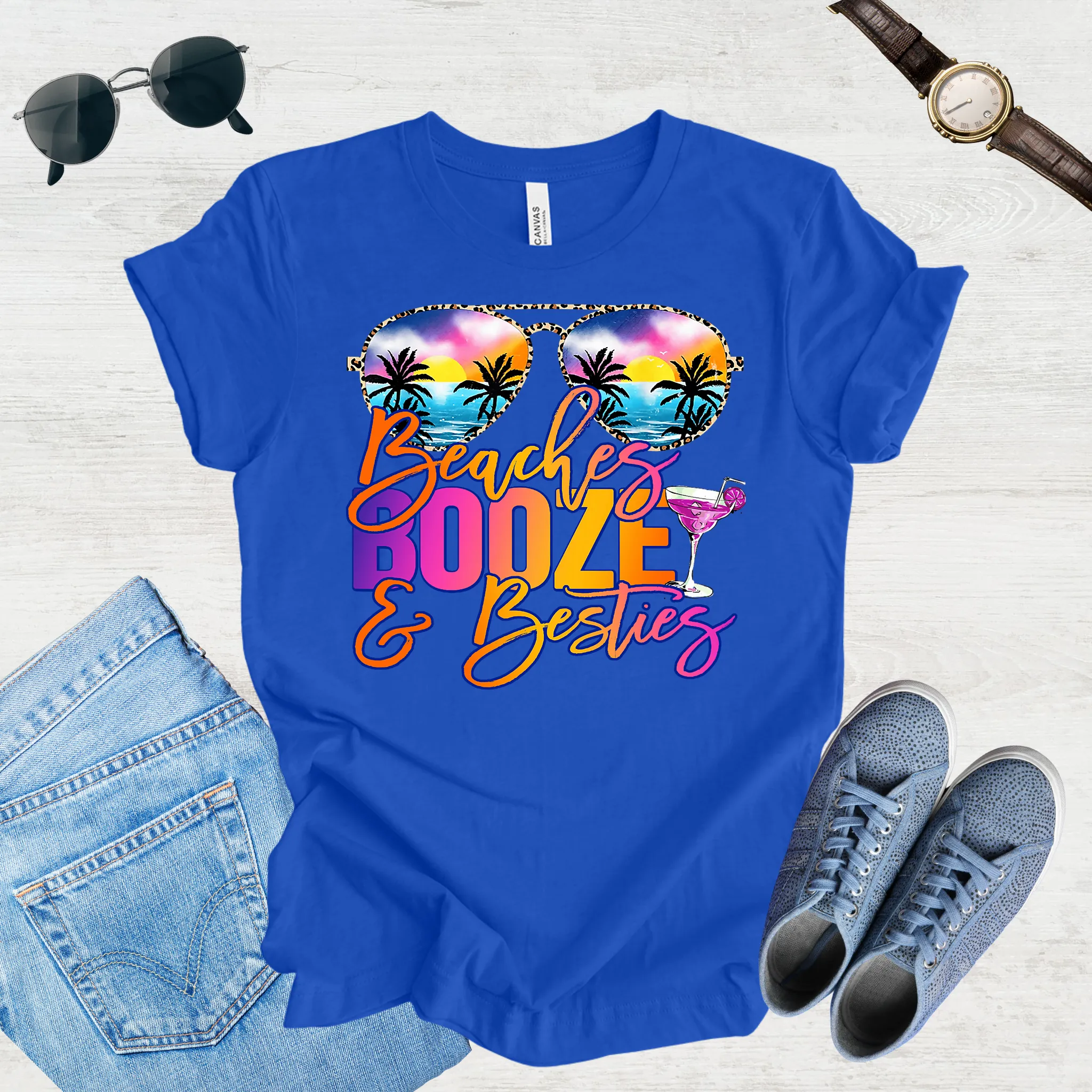 Beach, Booze & Besties – Girls' Getaway Tee