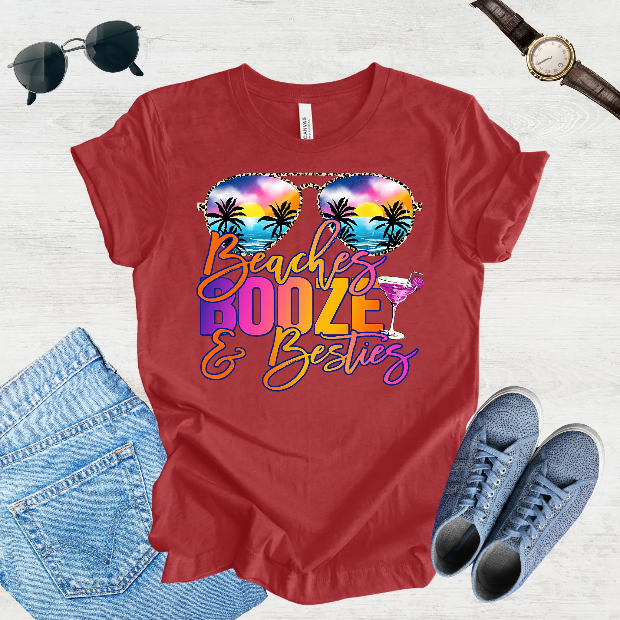Beach, Booze & Besties – Girls' Getaway Tee