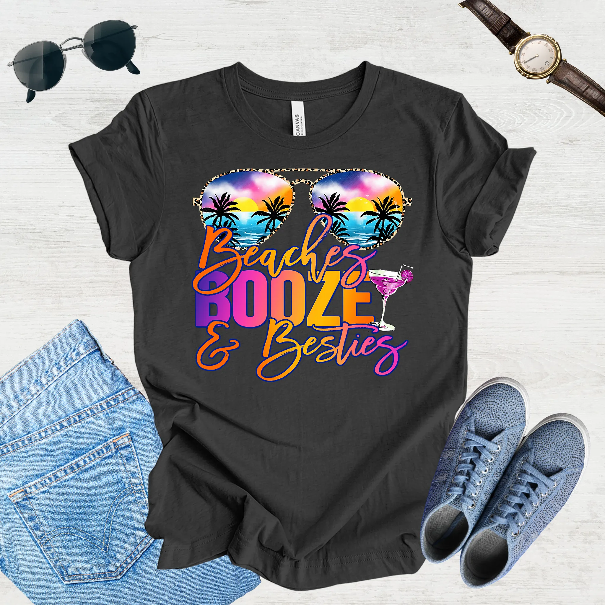 Beach, Booze & Besties – Girls' Getaway Tee