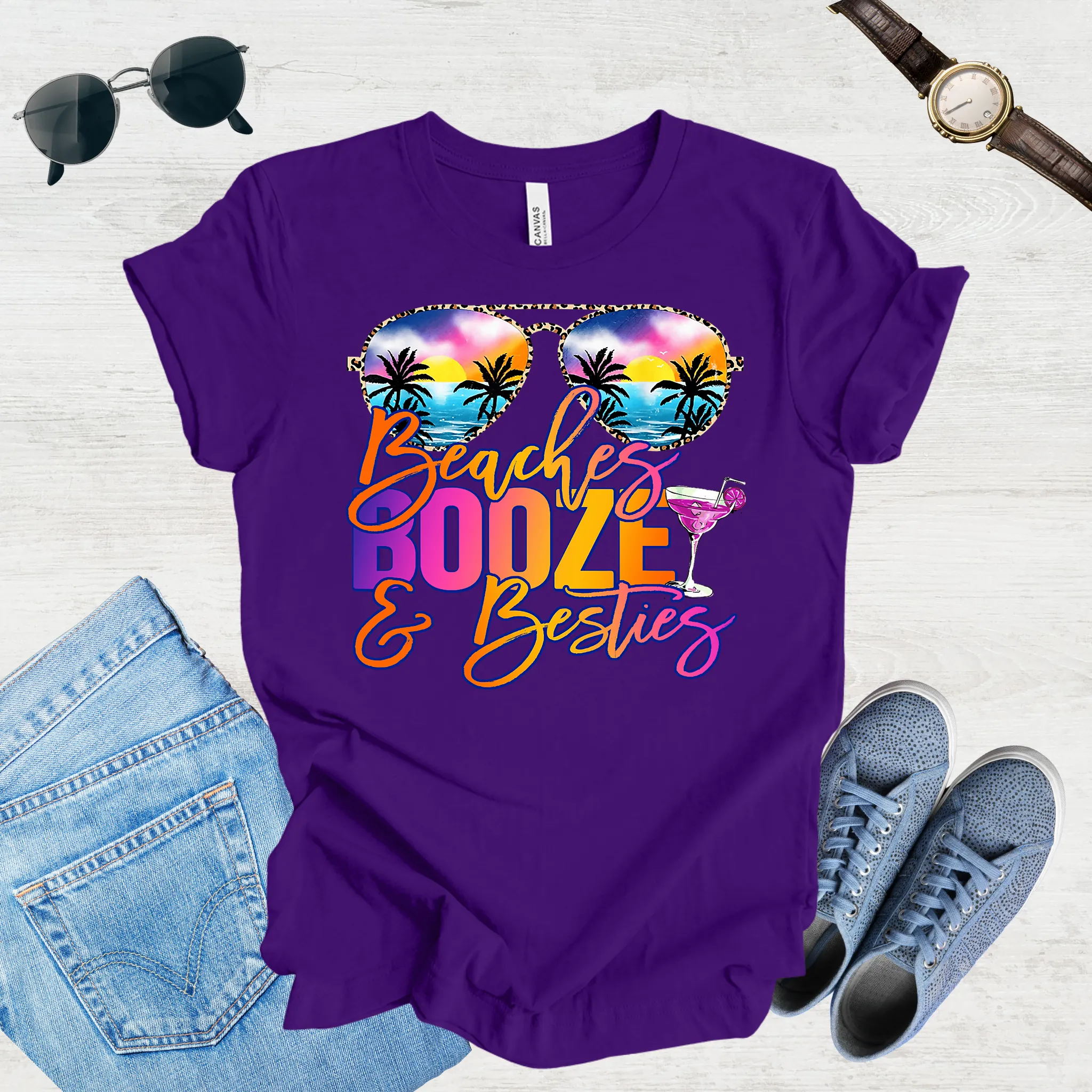 Beach, Booze & Besties – Girls' Getaway Tee