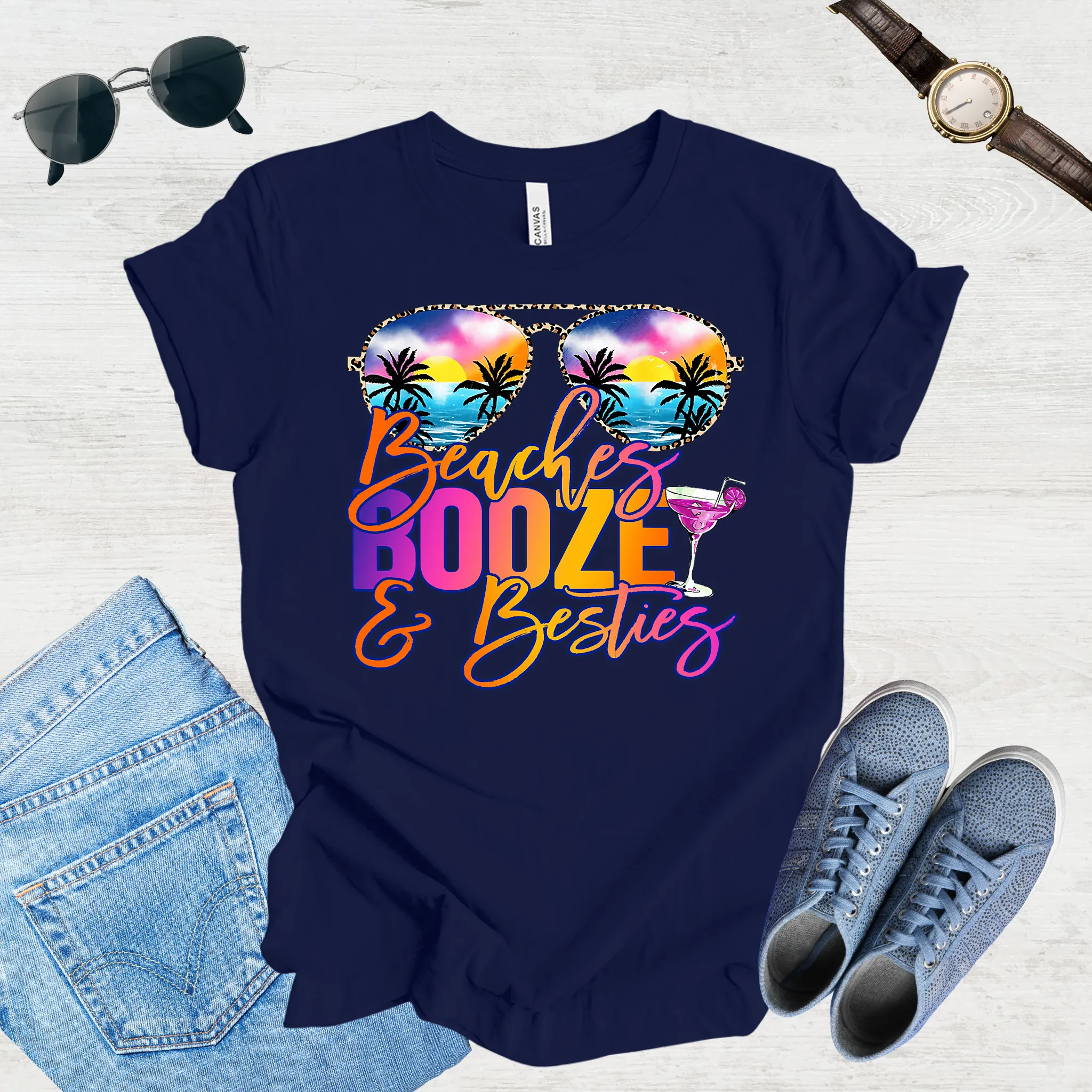 Beach, Booze & Besties – Girls' Getaway Tee