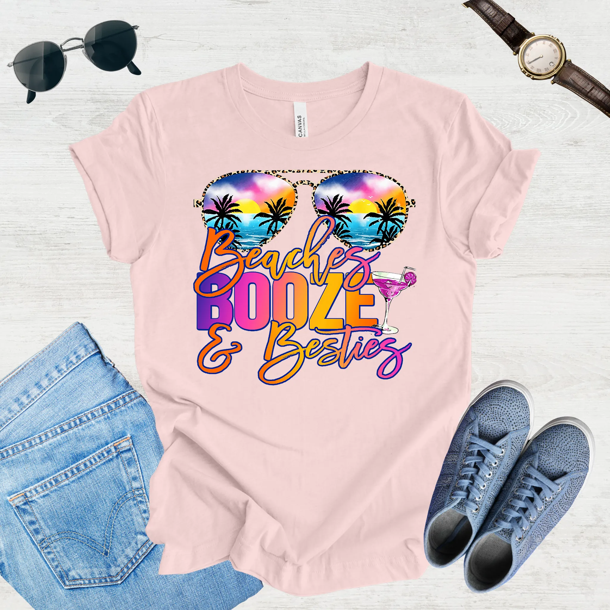 Beach, Booze & Besties – Girls' Getaway Tee