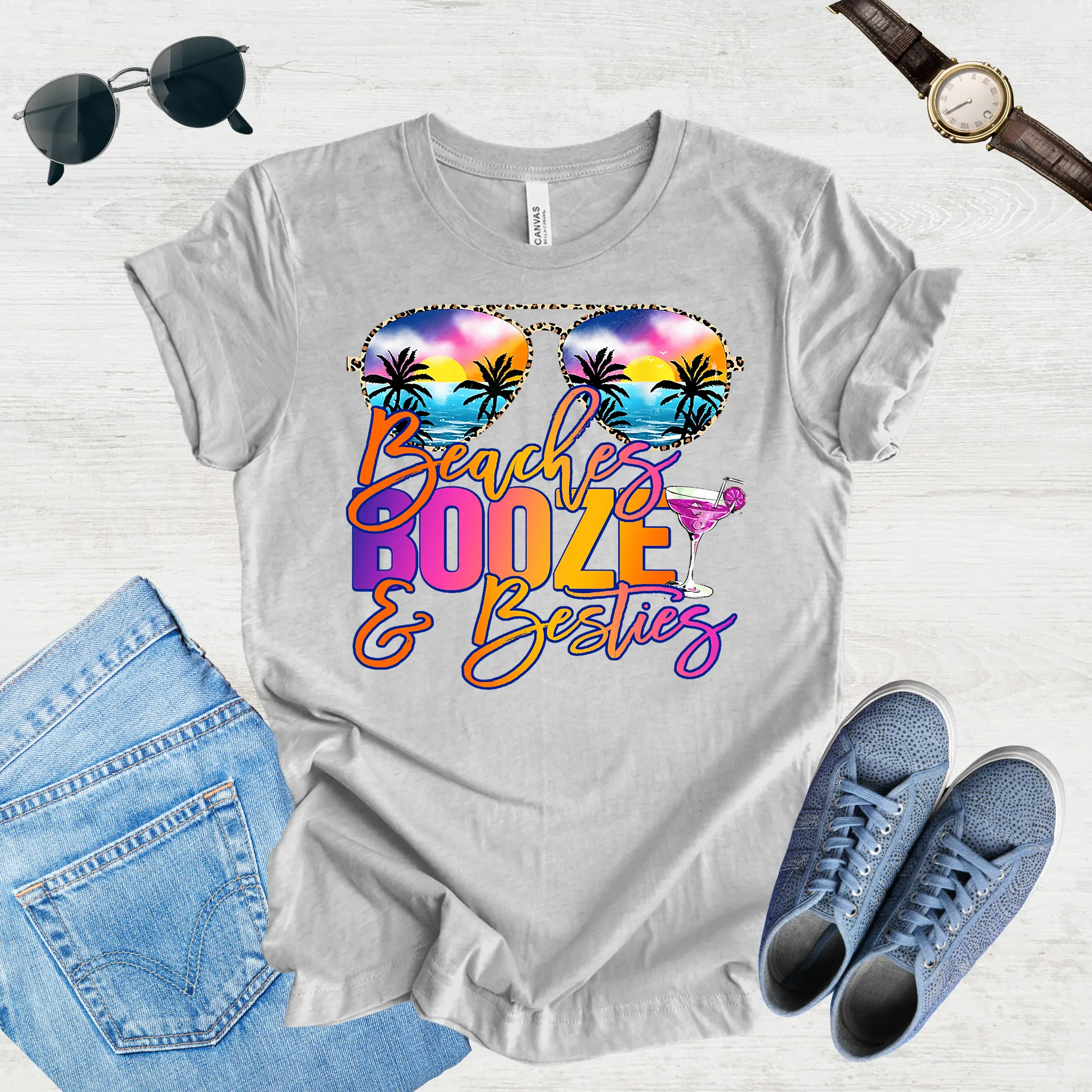 Beach, Booze & Besties – Girls' Getaway Tee