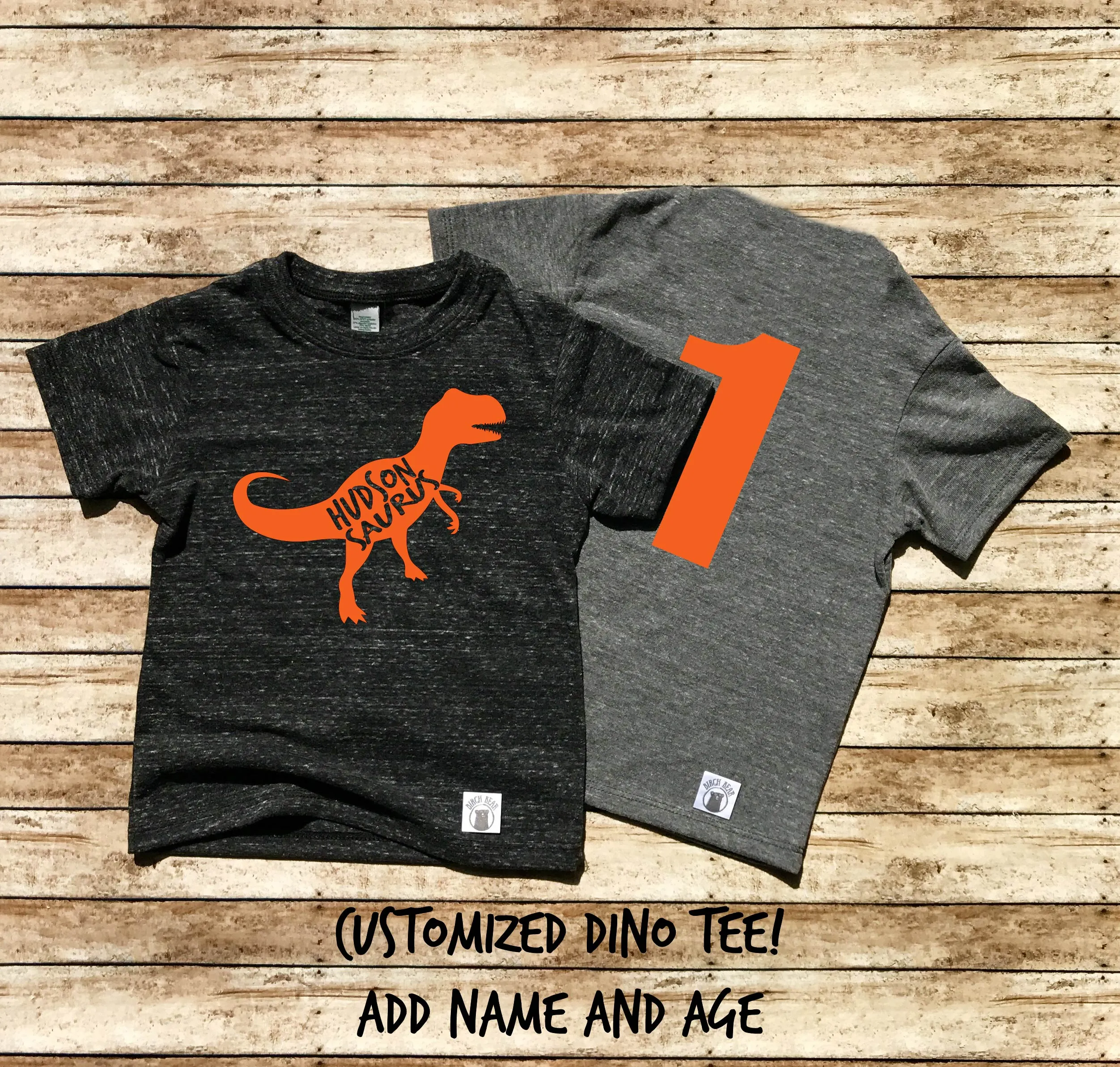 Birthday Boy Dinosaur ORANGE Shirt