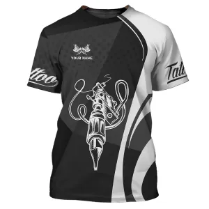 Black & White Tattoo Artist Shop Personalized Name Zipper Hoodie, 3D Hoodie