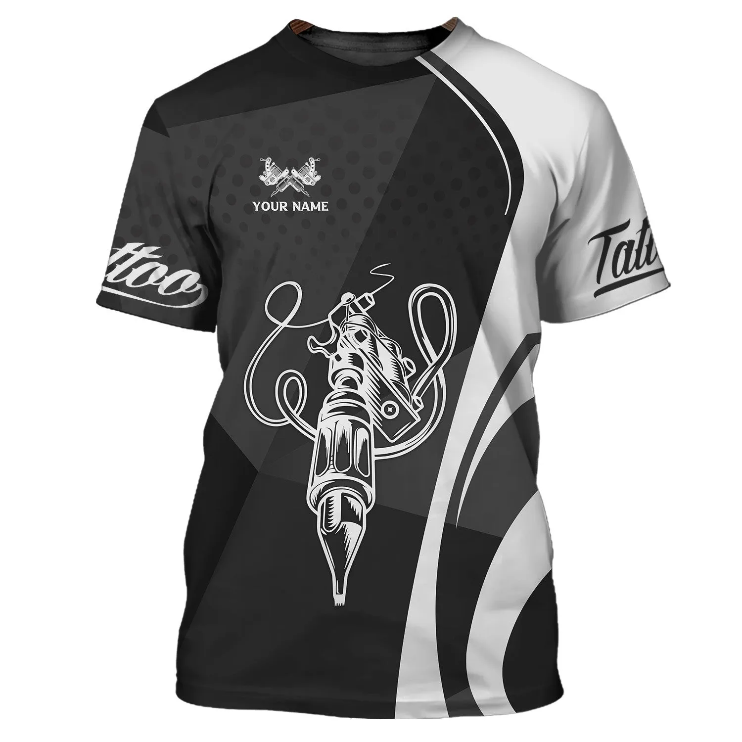 Black & White Tattoo Artist Shop Personalized Name Zipper Hoodie, 3D Hoodie