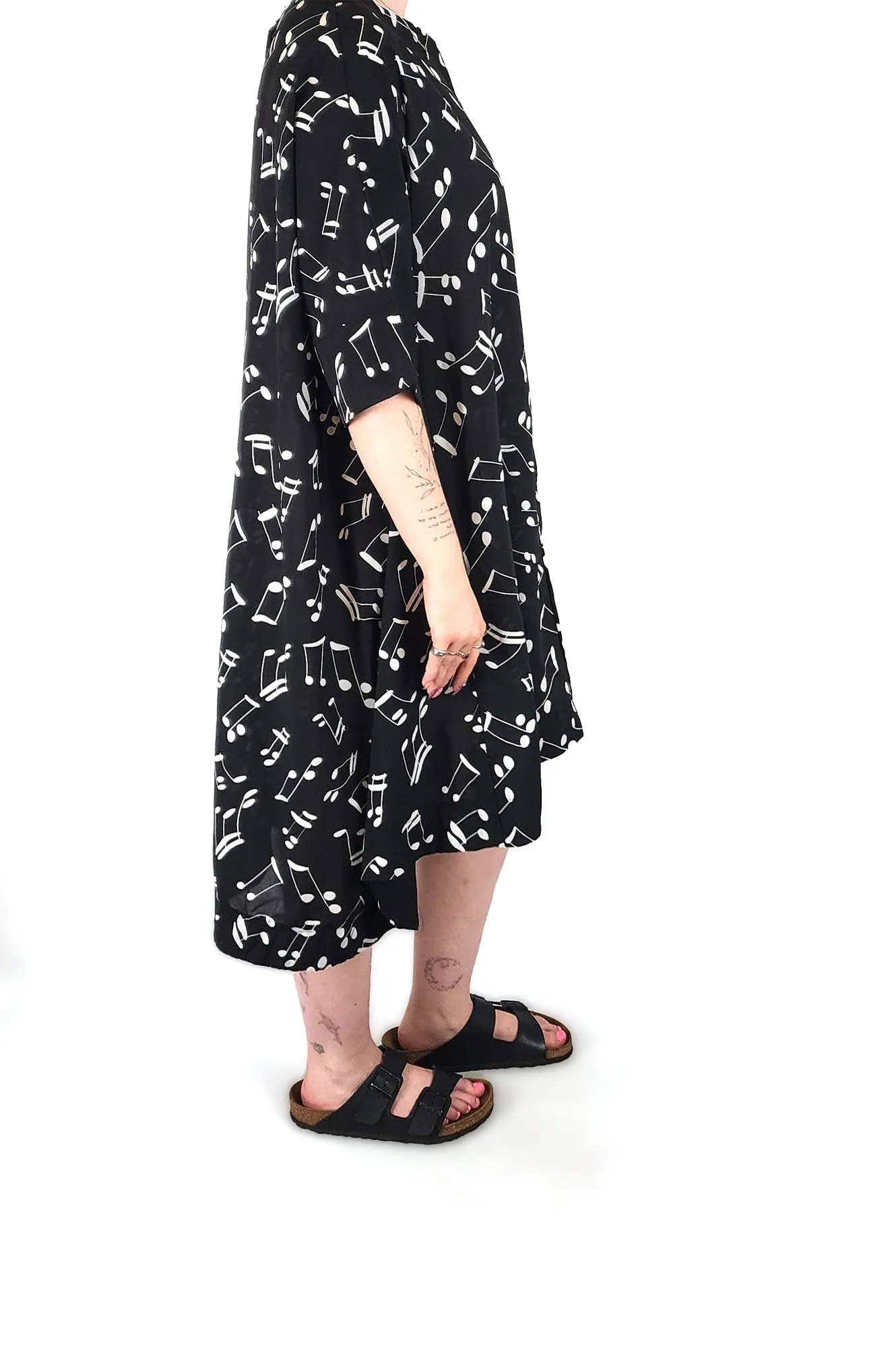 Black and white musical note print dress size Medium