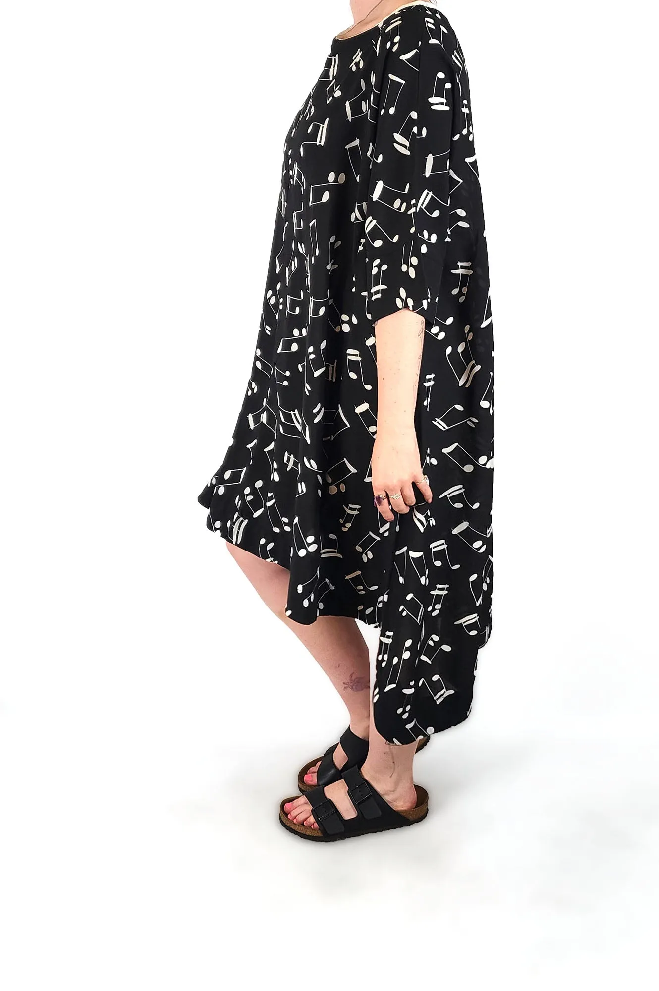 Black and white musical note print dress size Medium