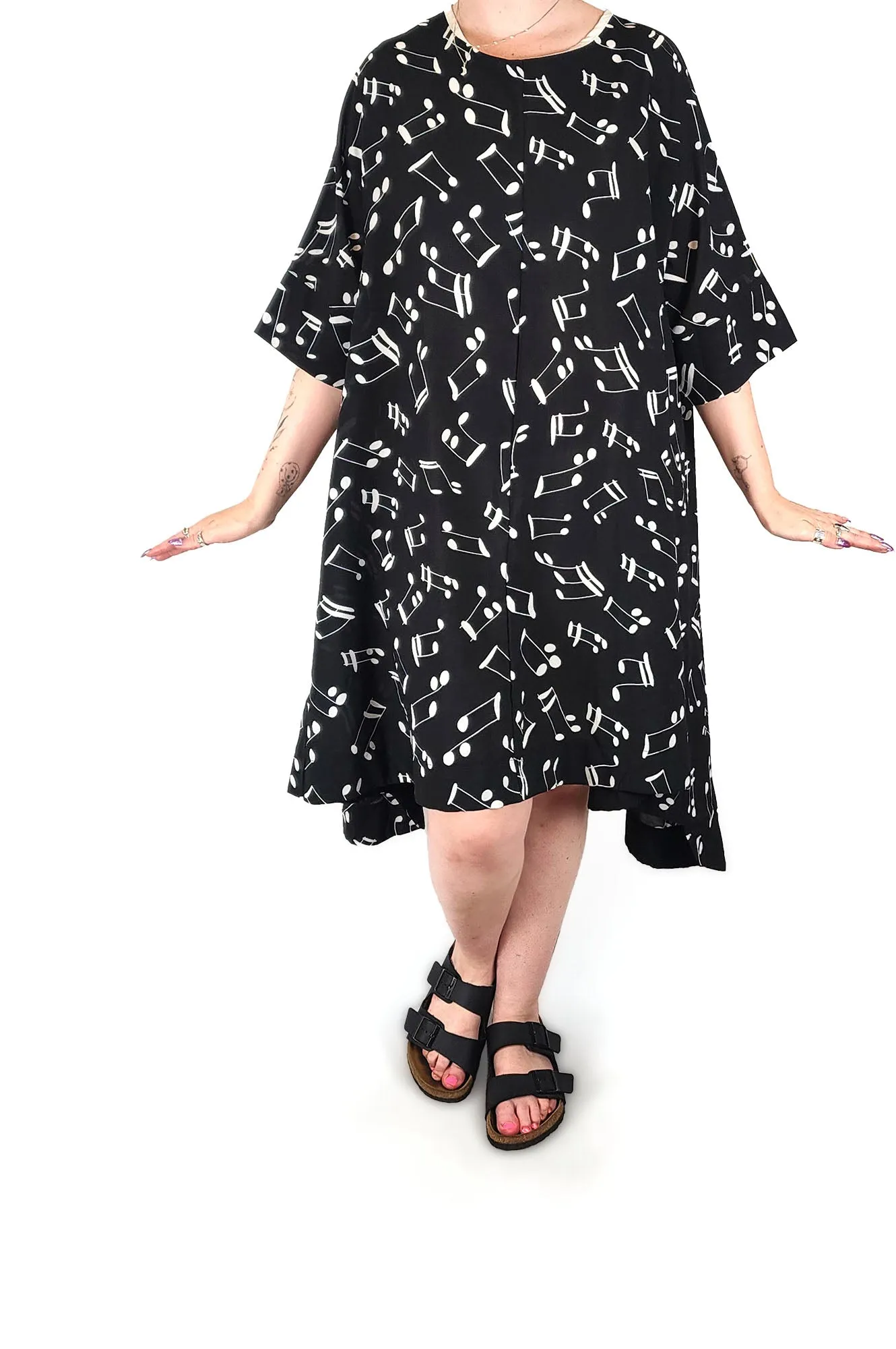 Black and white musical note print dress size Medium