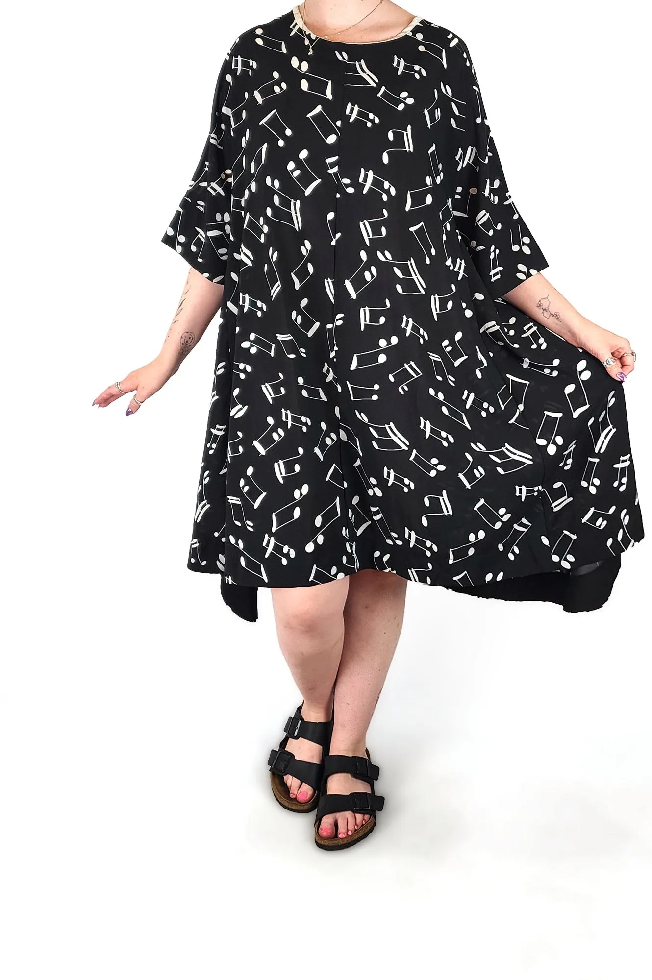 Black and white musical note print dress size Medium