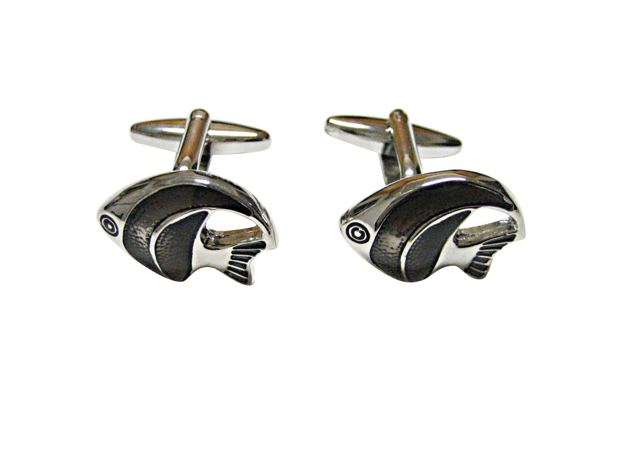 Black Tropical Fish Cufflinks