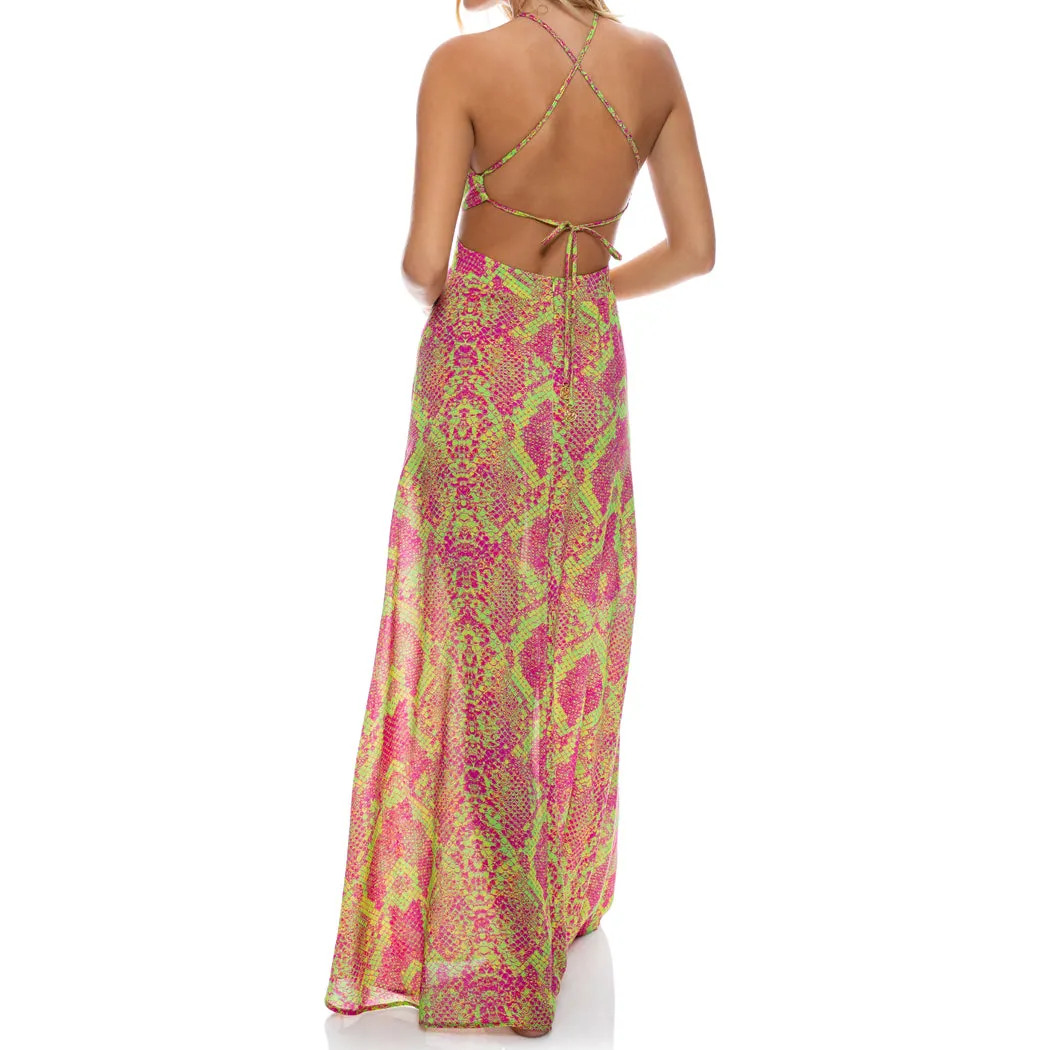 BORN TO BE WILD - Halter Cut Out Dress