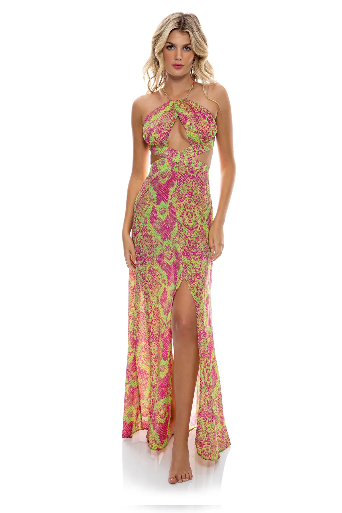 BORN TO BE WILD - Halter Cut Out Dress