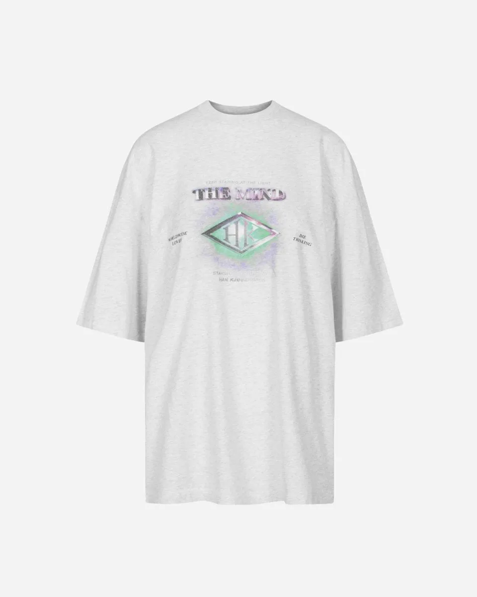 Boyfriend Tee Short Sleeve - Light Grey Melange Galaxy